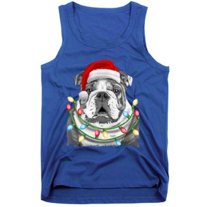 English Bulldog Santa Christmas Tree Lights Xmas Dog Cool Gift Tank Top