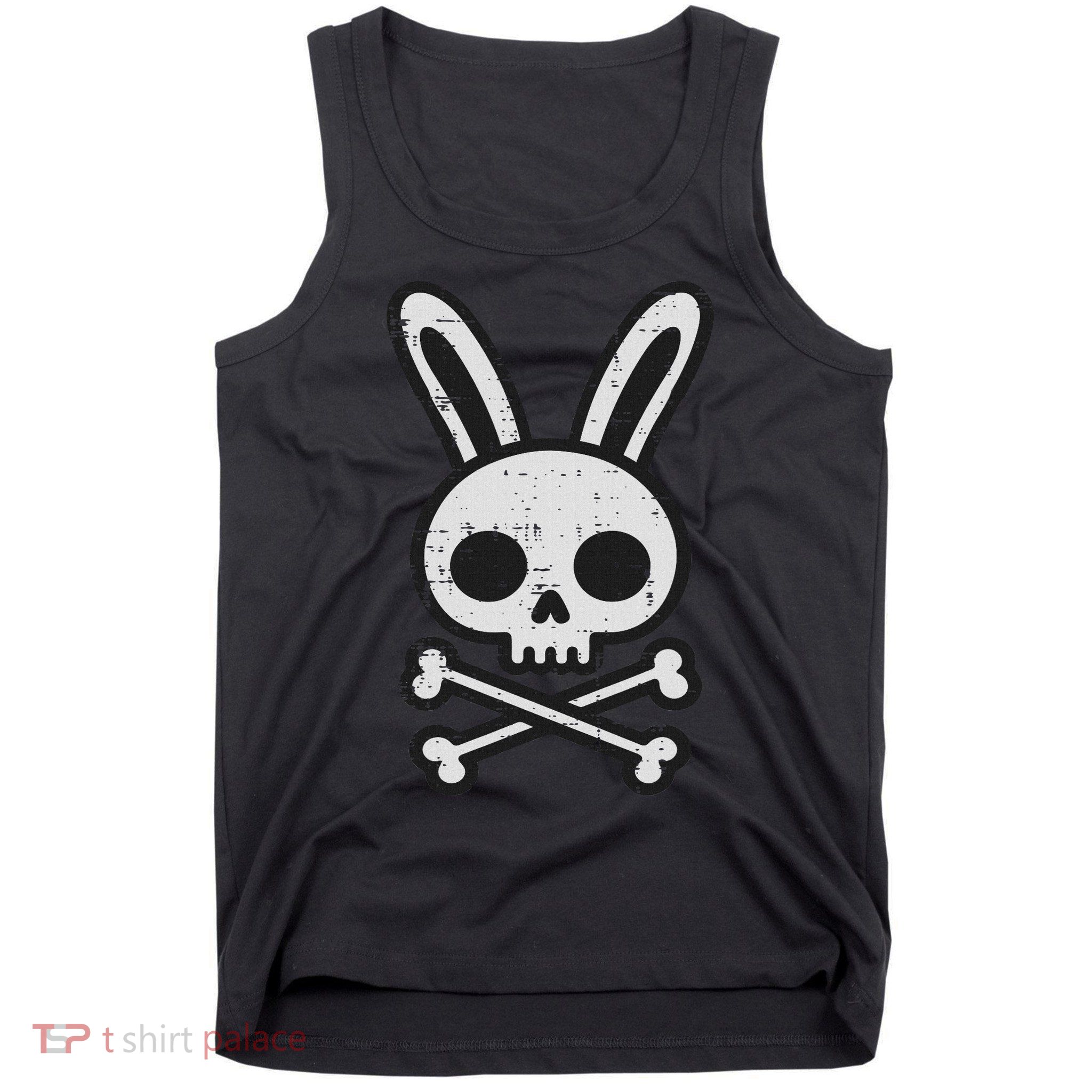 Easter Bunny Skull Cross Bones Rabbit Goth Tank Top