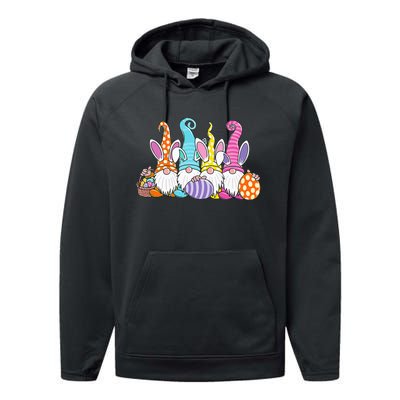 Easter Bunny Spring Gnome Easter Egg Hunting And Basket Gift Performance Fleece Hoodie