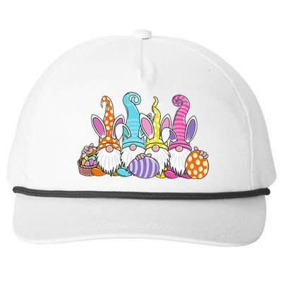 Easter Bunny Spring Gnome Easter Egg Hunting And Basket Gift Snapback Five-Panel Rope Hat