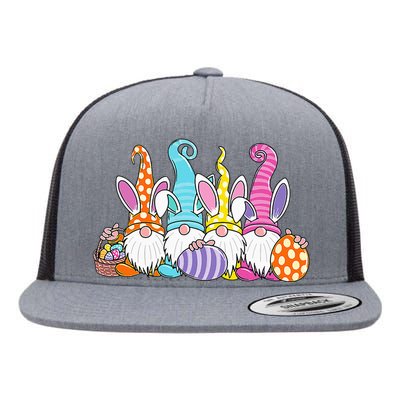 Easter Bunny Spring Gnome Easter Egg Hunting And Basket Gift Flat Bill Trucker Hat