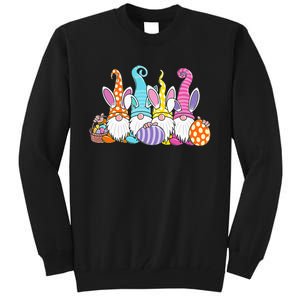 Easter Bunny Spring Gnome Easter Egg Hunting And Basket Gift Tall Sweatshirt