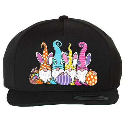 Easter Bunny Spring Gnome Easter Egg Hunting And Basket Gift Wool Snapback Cap