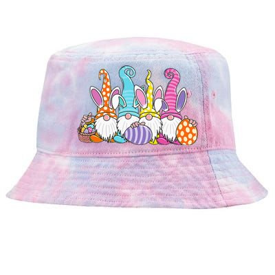 Easter Bunny Spring Gnome Easter Egg Hunting And Basket Gift Tie-Dyed Bucket Hat