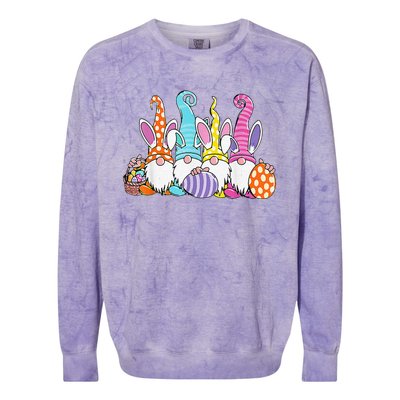 Easter Bunny Spring Gnome Easter Egg Hunting And Basket Gift Colorblast Crewneck Sweatshirt