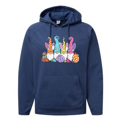 Easter Bunny Spring Gnome Easter Egg Hunting And Basket Gift Performance Fleece Hoodie