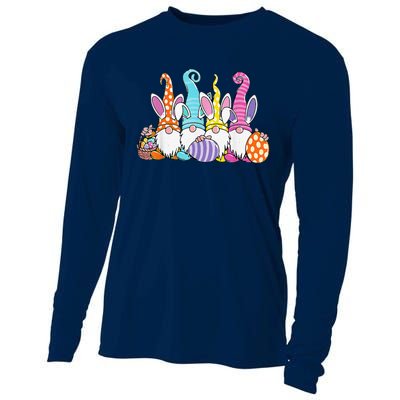 Easter Bunny Spring Gnome Easter Egg Hunting And Basket Gift Cooling Performance Long Sleeve Crew