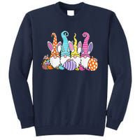 Easter Bunny Spring Gnome Easter Egg Hunting And Basket Gift Tall Sweatshirt