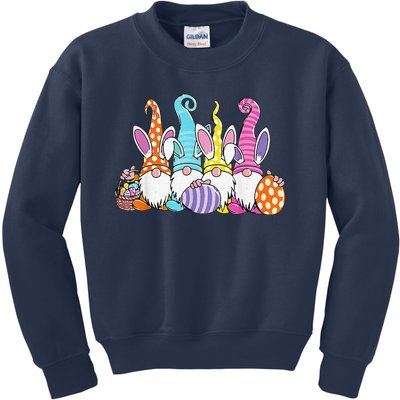 Easter Bunny Spring Gnome Easter Egg Hunting And Basket Gift Kids Sweatshirt