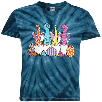 Easter Bunny Spring Gnome Easter Egg Hunting And Basket Gift Kids Tie-Dye T-Shirt