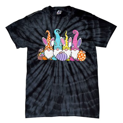 Easter Bunny Spring Gnome Easter Egg Hunting And Basket Tie-Dye T-Shirt