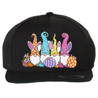 Easter Bunny Spring Gnome Easter Egg Hunting And Basket Wool Snapback Cap