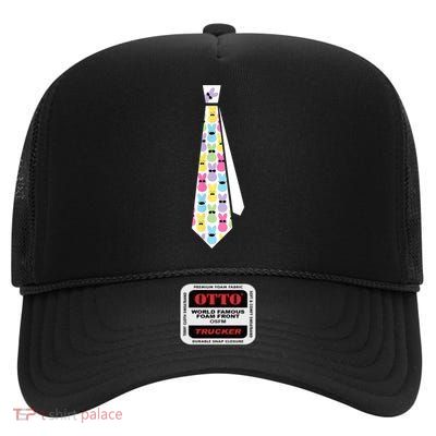 Easter Bunny Tie Funny High Crown Mesh Back Trucker Hat