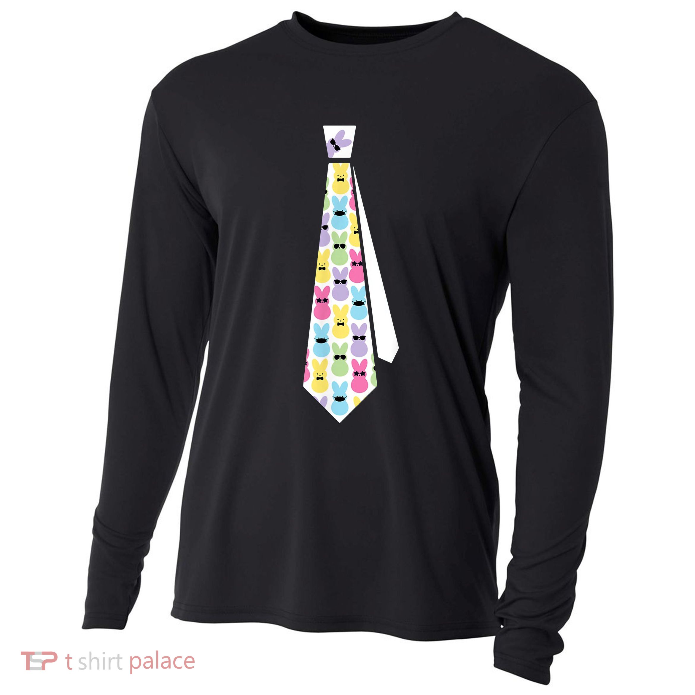 Easter Bunny Tie Funny Cooling Performance Long Sleeve Crew