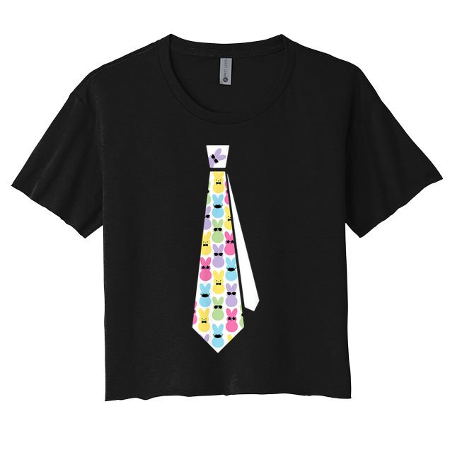 Easter Bunny Tie Funny Crop Top