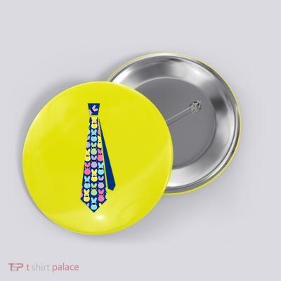 Easter Bunny Tie Funny Button