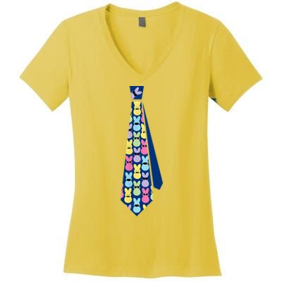 Easter Bunny Tie Funny Women's V-Neck T-Shirt
