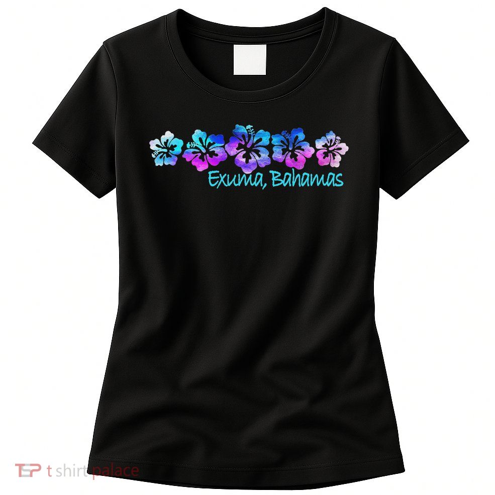 Exuma, Bahamas Tropical Flower Vacation Beach Women's T-Shirt