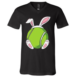 Easter Bunny Tennis - Funny Easter Tennis Rabbit Ears V-Neck T-Shirt