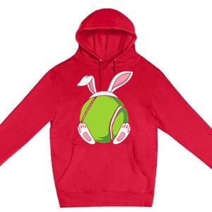 Easter Bunny Tennis - Funny Easter Tennis Rabbit Ears Premium Pullover Hoodie