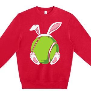 Easter Bunny Tennis - Funny Easter Tennis Rabbit Ears Premium Crewneck Sweatshirt