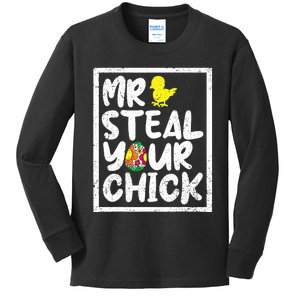 Easter Boy Toddlers Mr Steal Your Chick Funny Spring Humor Kids Long Sleeve Shirt