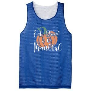 Eat Be Thankful Pumpkin Thanksgiving Autumn Season Gift Mesh Reversible Basketball Jersey Tank