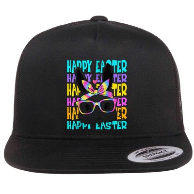 Easter Bunny Tie Dye Rabbit Happy Easter Day Family Matching Flatbill Hat