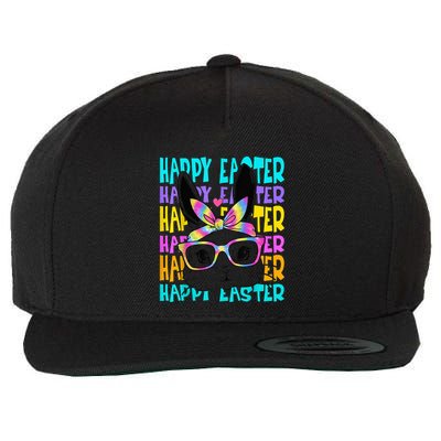 Easter Bunny Tie Dye Rabbit Happy Easter Day Family Matching Wool Snapback Cap