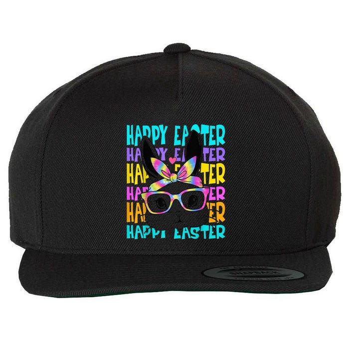 Easter Bunny Tie Dye Rabbit Happy Easter Day Family Matching Wool Snapback Cap