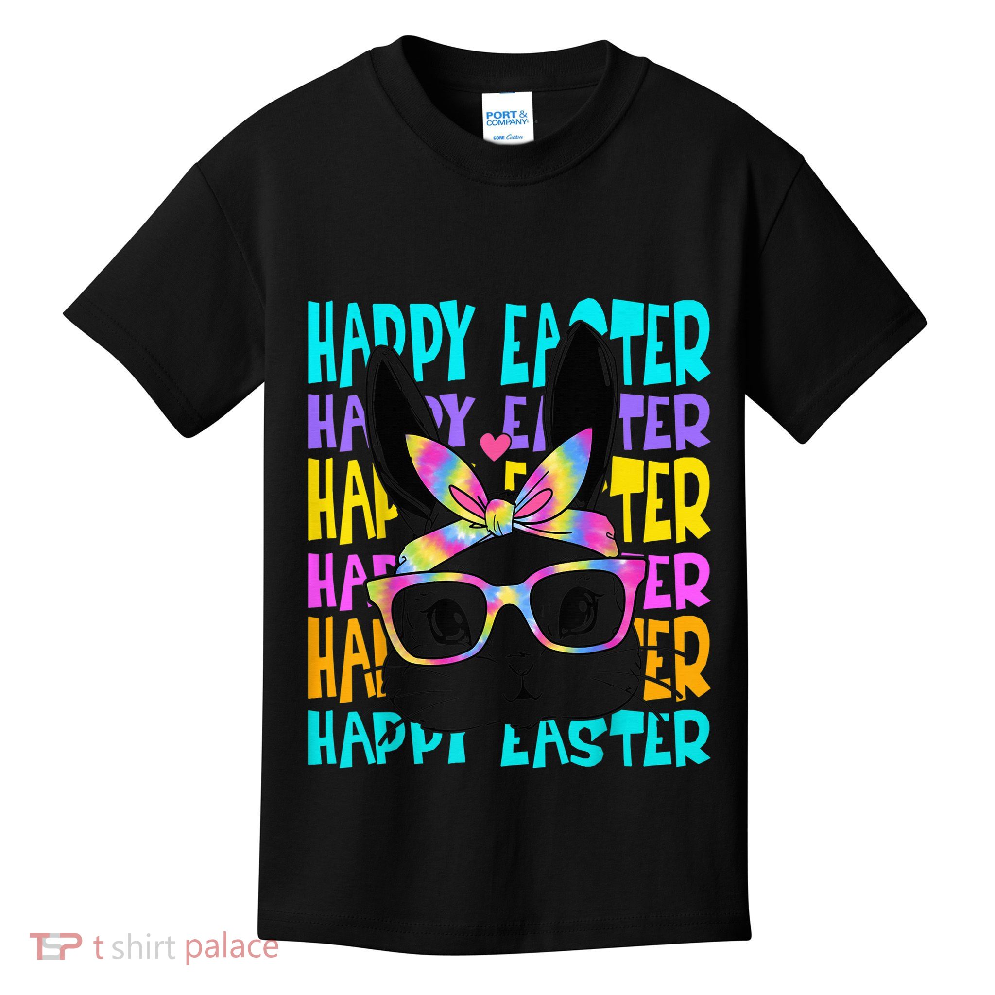 Easter Bunny Tie Dye Rabbit Happy Easter Day Family Matching Kids T-Shirt