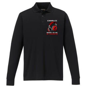 Emmalee Born To Be A Gamer Personalized Gift Performance Long Sleeve Polo