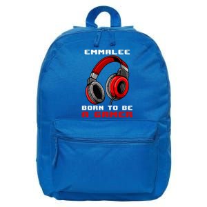 Emmalee Born To Be A Gamer Personalized Gift 16 in Basic Backpack