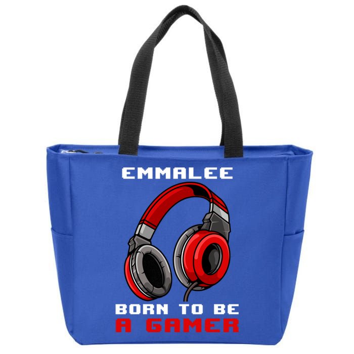 Emmalee Born To Be A Gamer Personalized Gift Zip Tote Bag