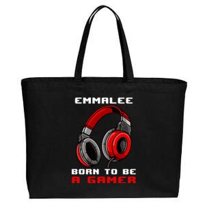 Emmalee Born To Be A Gamer Personalized Gift Cotton Canvas Jumbo Tote