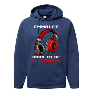 Emmalee Born To Be A Gamer Personalized Gift Performance Fleece Hoodie