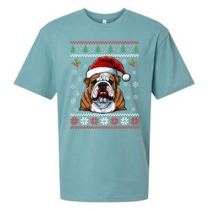 English Bulldog Ugly Christmas Sweater Xmas For Adults Gift Sueded Cloud Jersey T-Shirt