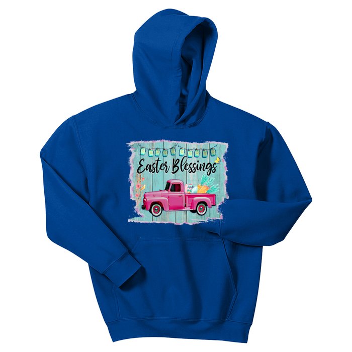 Easter Blessings Vintage Antique Truck Easter Gift Kids Hoodie