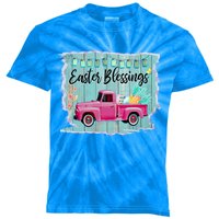 Easter Blessings Vintage Antique Truck Easter Gift Kids Tie-Dye T-Shirt