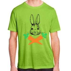 Easter Bunny With Carrot Cross Skull Bones Women Adult ChromaSoft Performance T-Shirt