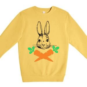 Easter Bunny With Carrot Cross Skull Bones Women Premium Crewneck Sweatshirt