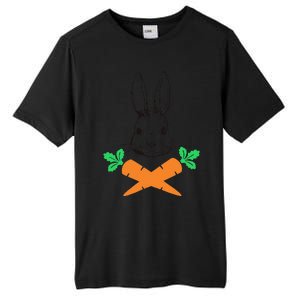 Easter Bunny With Carrot Cross Skull Bones Women Tall Fusion ChromaSoft Performance T-Shirt