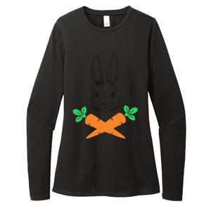 Easter Bunny With Carrot Cross Skull Bones Women Womens CVC Long Sleeve Shirt