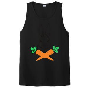 Easter Bunny With Carrot Cross Skull Bones Women PosiCharge Competitor Tank