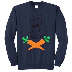 Easter Bunny With Carrot Cross Skull Bones Women Sweatshirt