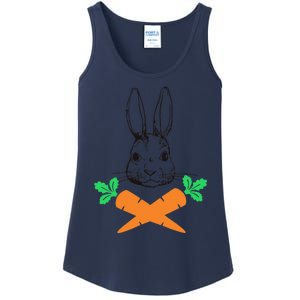 Easter Bunny With Carrot Cross Skull Bones Women Ladies Essential Tank