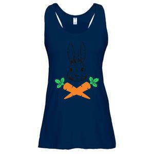 Easter Bunny With Carrot Cross Skull Bones Women Ladies Essential Flowy Tank