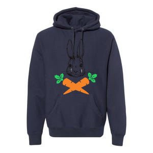 Easter Bunny With Carrot Cross Skull Bones Women Premium Hoodie