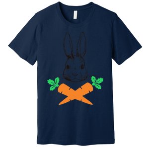 Easter Bunny With Carrot Cross Skull Bones Women Premium T-Shirt