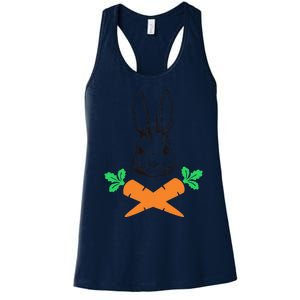 Easter Bunny With Carrot Cross Skull Bones Women Women's Racerback Tank